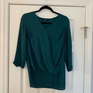Fake wrap green shirt